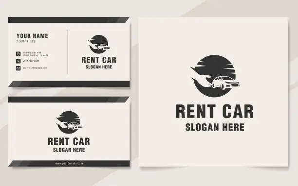 Vector illustration of Rent car template monogram style