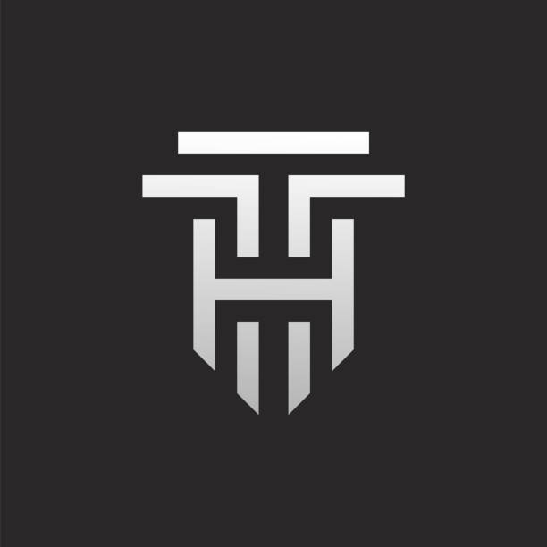 TH or HT Letter Logo Design TH or HT Letter Logo Design letter h stock illustrations