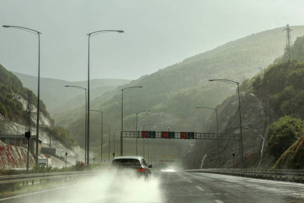 istock Dangerous driving in stormy weather 1322843999