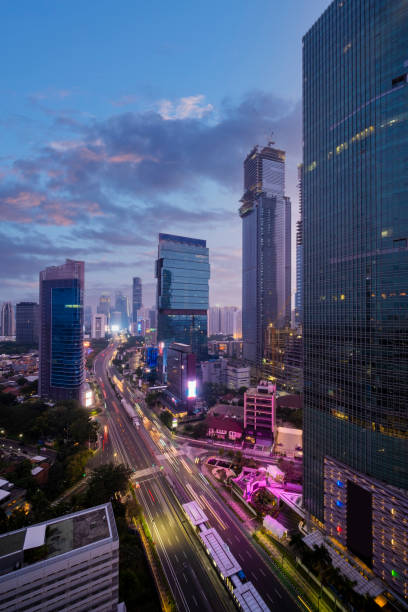 istock Hotel Indonesia Roundabout in the sunset time 1322844082