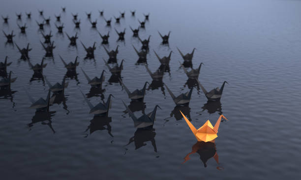 istock Leadership Concept With Paper Cranes 1322845811
