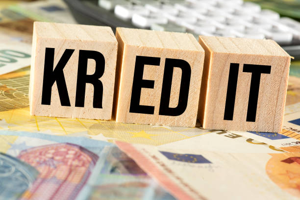 istock Euro banknotes and the word credit 1322852666