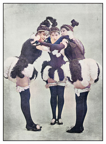 Antique photo: Levey Sisters dancing