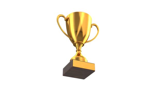 istock 3D render of Gold Trophy Cup isolated on white 1322855786