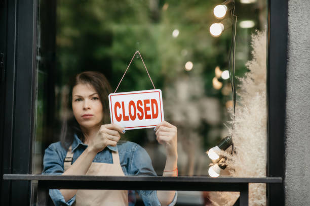 istock Problems in small business, coronacrisis, closure of cafes, salons and shops during COVID-19 lockdown 1322856245
