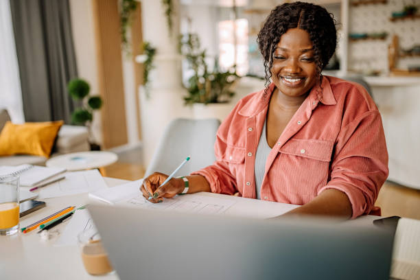 istock Woman working from home 1322857117
