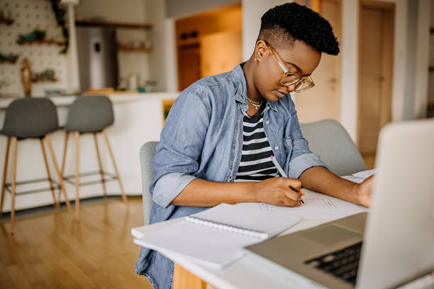 istock Young woman working from home 1322857119
