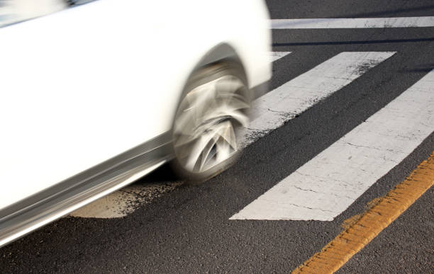 istock motion blur of a white car on the road 1322860373