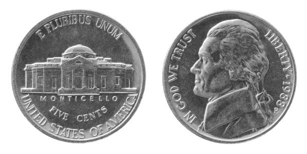 moneta da un centesimo - moneta da cinque cent foto e immagini stock