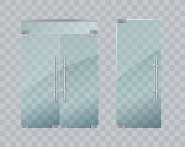 Vector illustration of Glass doors isolated. Vector