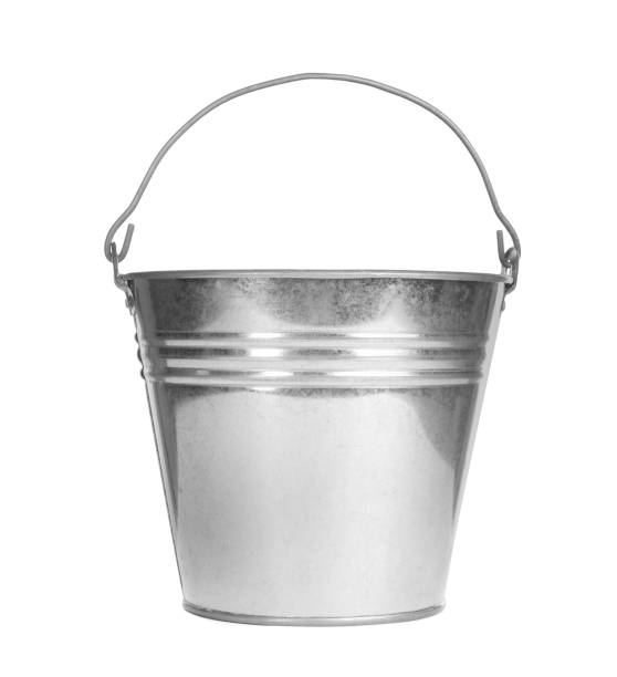 istock Metal bucket isolated on white. Gardening tool 1322870050