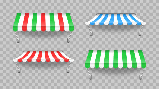 istock Outdoor awning canopy for cafe, shop window. 1322873250