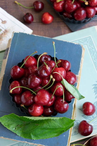 istock Fresh picked cherries, agricultural homegrown concept 1322876833