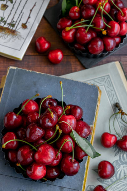 istock Fresh picked cherries, agricultural homegrown concept 1322876837