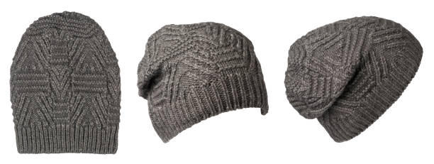 istock hat isolated on white background .knitted hat .gray hat 1322878112