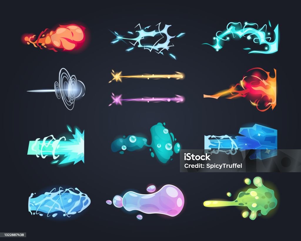 Ilustración de Rayo Láser Efecto De Disparo Futurista De Dibujos Animados Conjunto De Ataques De Bláster De Astronautas Espaciales Rayos De Armas De Combate Alienígenas Hechizos Elementales Mágicos Flujo De Plasma Destructivo Ilustración de Rayo Láser Efecto De Disparo Futurista De Dibujos Animados Conjunto De Ataques De Bláster De Astronautas Espaciales Rayos De Armas De Combate Alienígenas Hechizos Elementales Mágicos Flujo De Plasma Destructivo