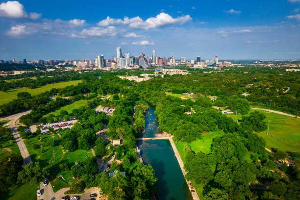 istock Austin Texas Barton Springs view over Texas Hill Country 1322892445