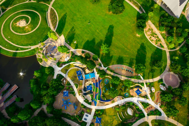 istock Straight down above Curved Modern Urban Playground 1322892786