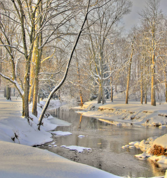 istock Beautiful Stream in the Snow-Howard County, Indiana 1322894869