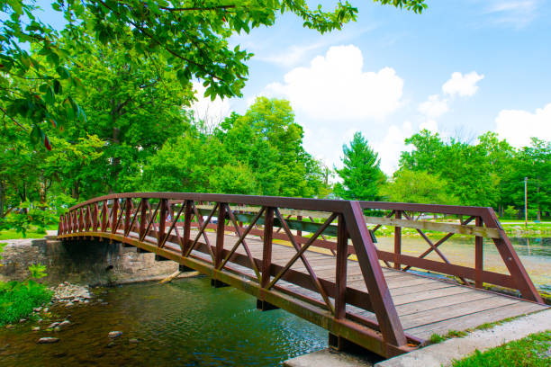 istock Walking bridge over a small stream-Howard County, Indiana 1322894920