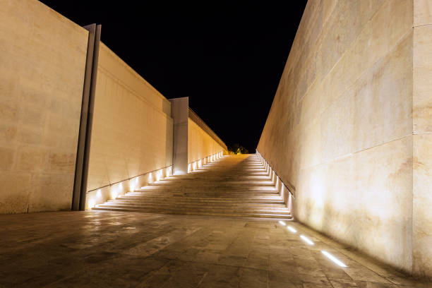 istock City gate stairs at night in Valletta, Malta 1322896287