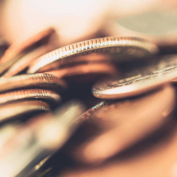 Macro shot of coins