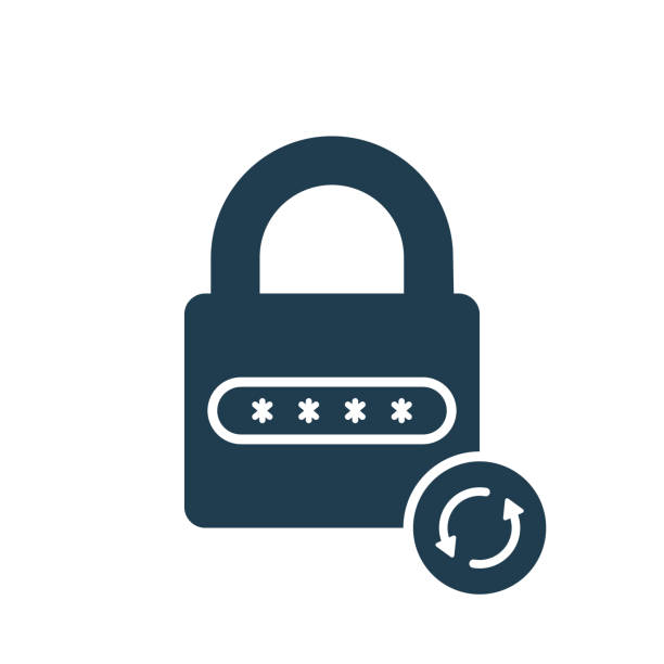 ilustrações de stock, clip art, desenhos animados e ícones de change password icon. password reset icon. circular arrow. lock reload concept. update password pictogram. vector illustration - security code