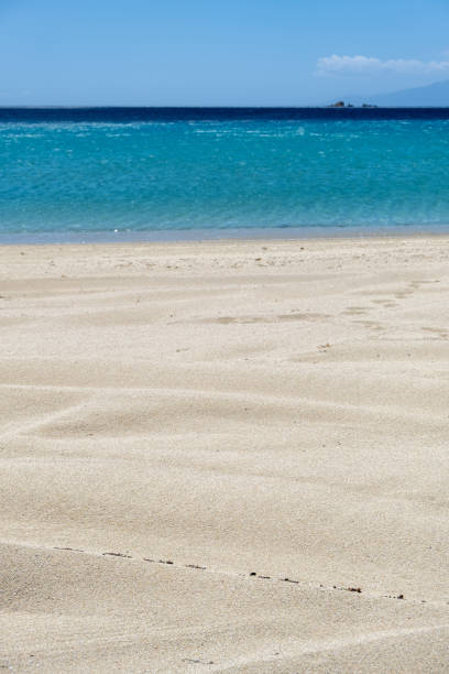 istock Sandy beach, ocean sea water, summer vacations concept 1322900964