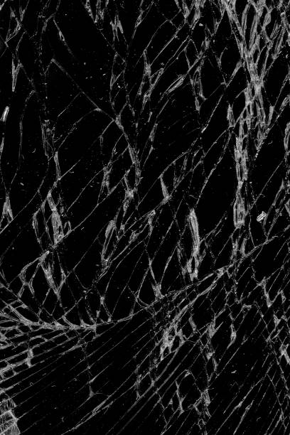 istock Close-up wrinkles and cracks LCD screen display of smartphone or tablet from smash and fall bumps, detail pattern and background 1322900979