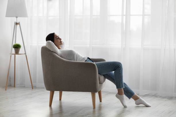 istock Rest and relax at home in free time, break from work and weekend 1322906180