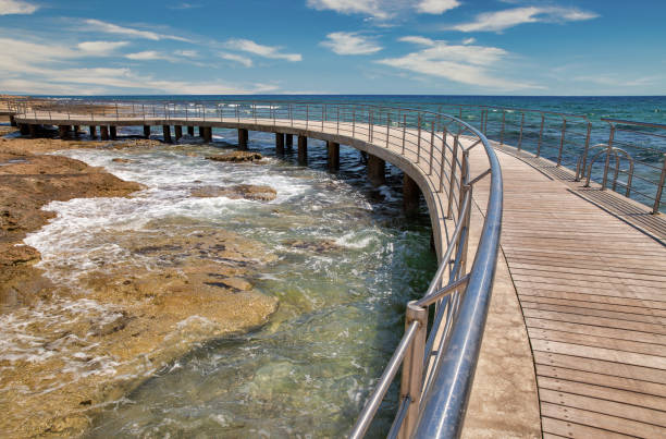 istock Ayia Napa beach promenade seafront, Cyprus. 1322911052