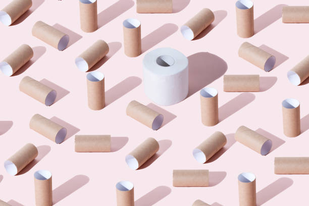 istock Pattern from cardboard inserts from rolls of toilet paper. 1322913574