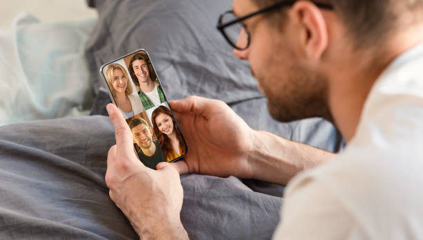 istock Online web chat, family meeting during covid-19 lockdown and new normal 1322917408