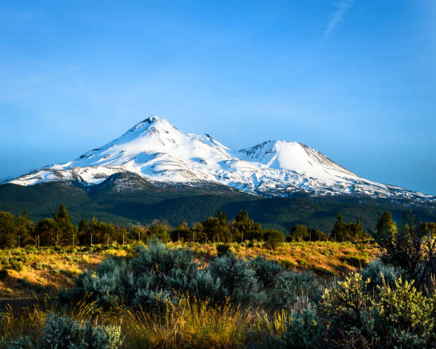 Mount Shasta Mount Shasta in northern California mt shasta stock pictures, royalty-free photos & images