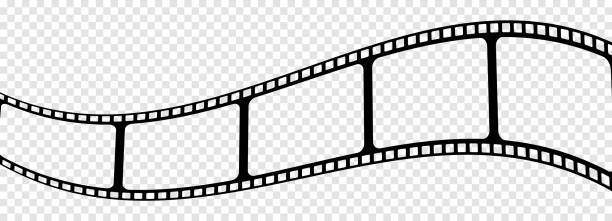 Curved film strip icon. Vector illustration Curved film strip icon. Vector illustration isolated on transparent background film negative roll stock illustrations