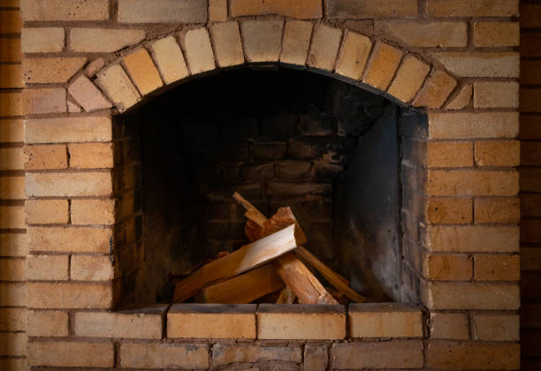 istock A brick fireplace in domestic house. 1322945153