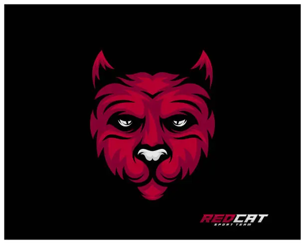 Vector illustration of Cat Esport gaming mascot design template Vector. Modern Head Cat design Vector