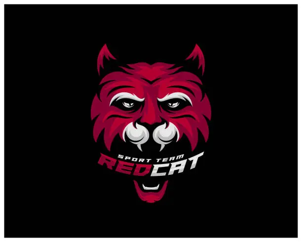 Vector illustration of Cat Esport gaming mascot design template Vector. Modern Head Cat design Vector