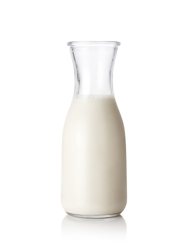 Milk bottle with clipping path.