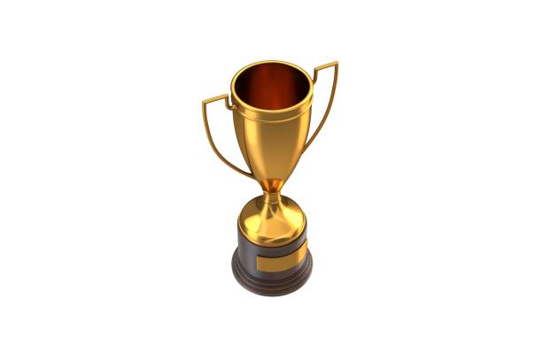istock 3D render of Gold Trophy Cup isolated on white 1322962117
