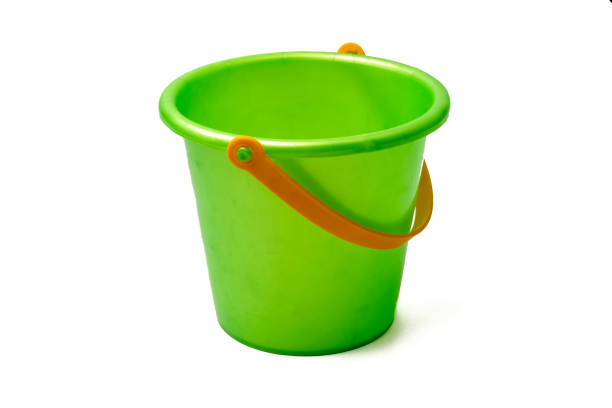 istock green plastic bucket, insulated on white background. 1322964438
