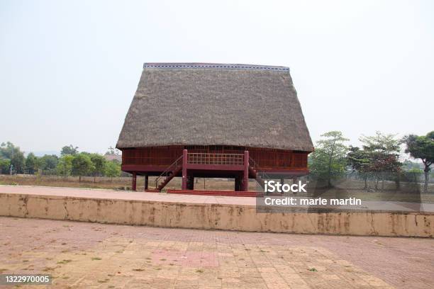 Bahnar Ethnic Stilt House Or Rong House In Pleiku Countryside Vietnam Stock Photo - Download Image Now