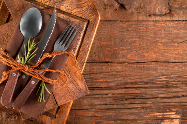 istock Spoon, fork and knife, restaurant cutlery 1322970223