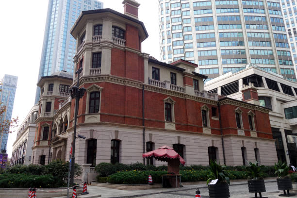 Shanghai, China- Dec 23, 2017: Exterior of The Qiu Mansion in Shanghai, China. The Qiu Mansion was built by two brothers who were peasants-turned-millionaires during the beginning of the 20th century