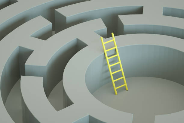 istock 3D Maze, Labyrinth Background with Staircase 1322972120