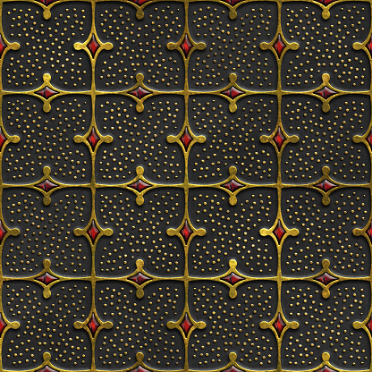 3D render, motif pattern