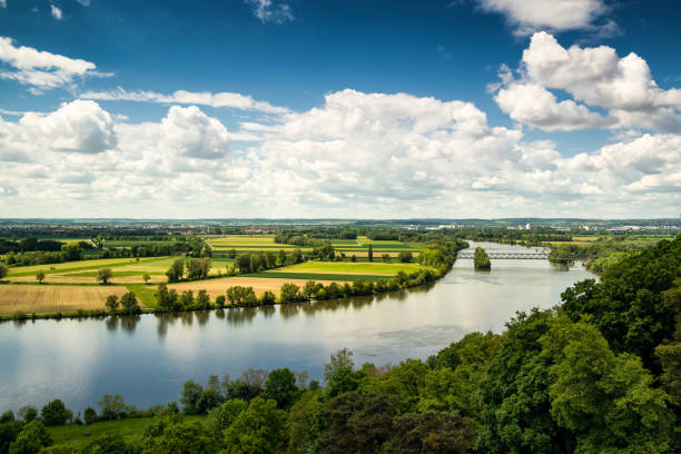 월할라 기념관에서 바라보는 다뉴브 강 전망 - landscape scenics water germany 뉴스 사진 이미지