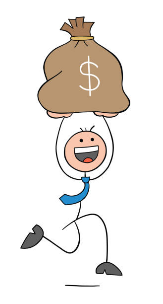 Ilustración de Personaje De Stickman Hombre De Negocios Que Lleva Un Saco  De Dólares Y Corriendo Ilustración De Dibujos Animados Vectoriales y más  Vectores Libres de Derechos de Viñeta - iStock