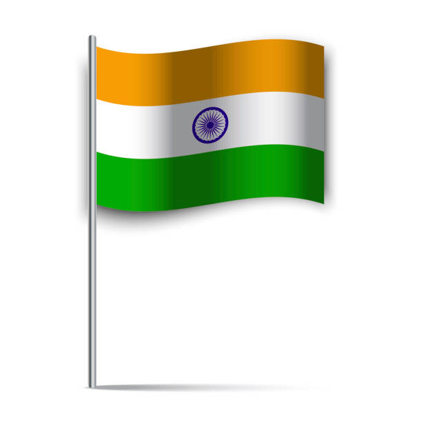 istock india flag stick. National flag graphic design. Vector illustration. EPS 10. Stock image. 1322974661