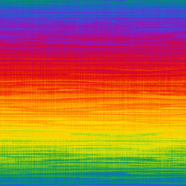 istock Grunge rainbow color seamless texture, horizontal stripes pattern, 3d illustration 1322975675